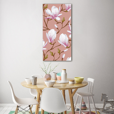 Quadro stampa su vetro verticale Magnolia