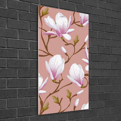 Quadro stampa su vetro verticale Magnolia
