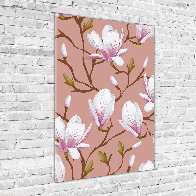 Quadro stampa su vetro verticale Magnolia