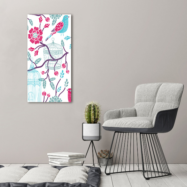 Quadro in vetro verticale Gabbie per uccelli