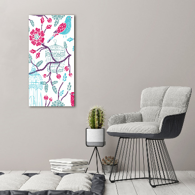 Quadro in vetro verticale Gabbie per uccelli