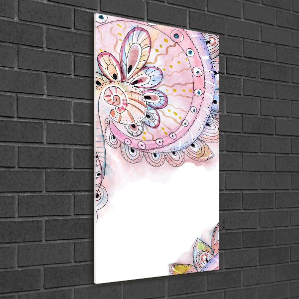 Quadro di vetro verticale Modello astratto