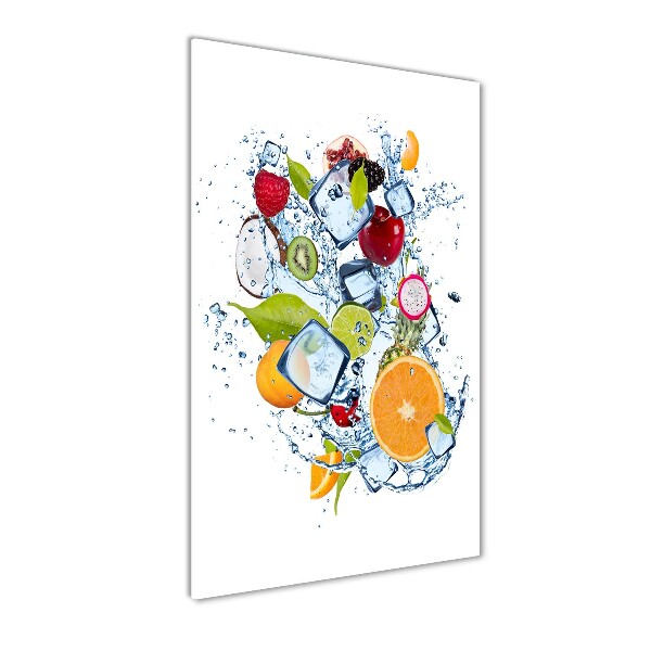 Quadro in vetro verticale Frutta e ghiaccio