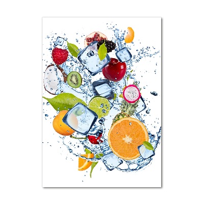 Quadro in vetro verticale Frutta e ghiaccio
