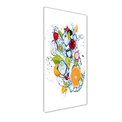 Quadro in vetro verticale Frutta e ghiaccio