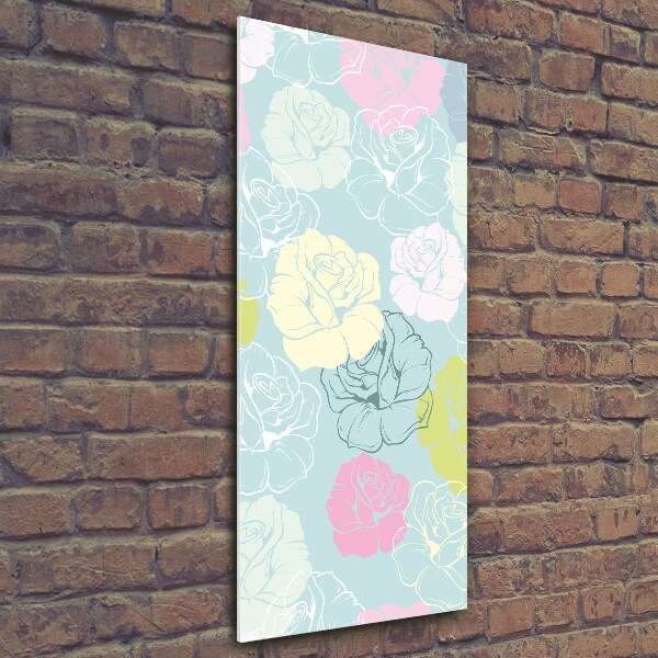 Quadro in vetro verticale Rose
