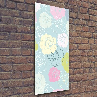 Quadro in vetro verticale Rose