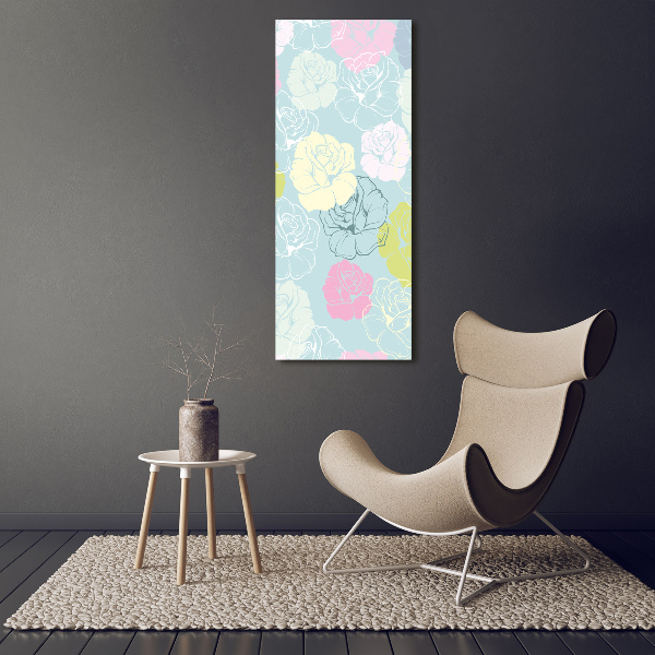 Quadro in vetro verticale Rose