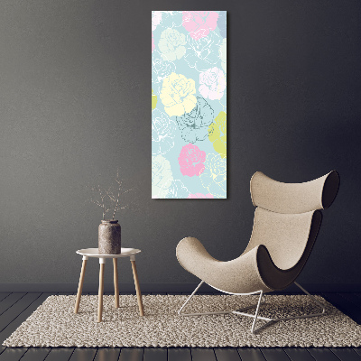 Quadro in vetro verticale Rose