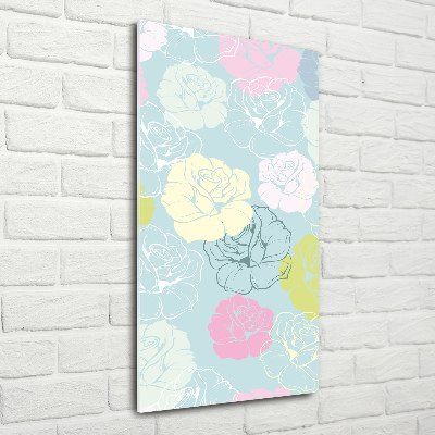 Quadro in vetro verticale Rose