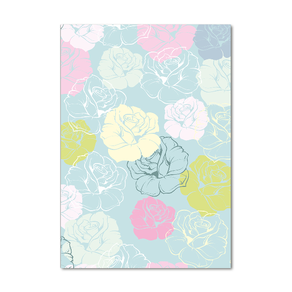 Quadro in vetro verticale Rose