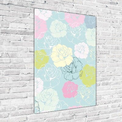 Quadro in vetro verticale Rose