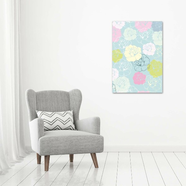 Quadro in vetro verticale Rose