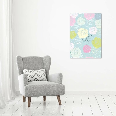 Quadro in vetro verticale Rose