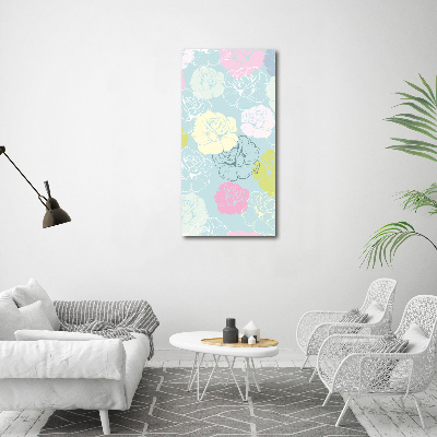 Quadro in vetro verticale Rose