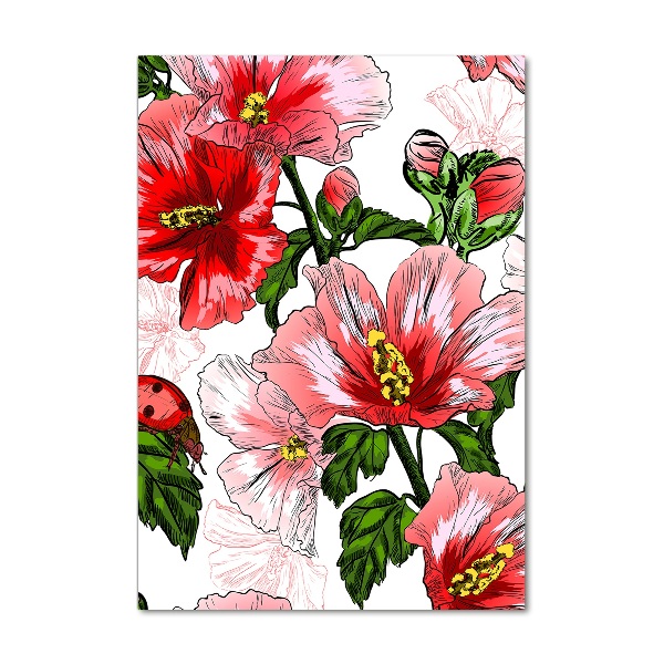 Quadro di vetro verticale Ibisco