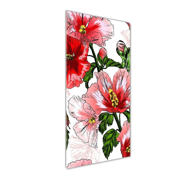 Quadro di vetro verticale Ibisco
