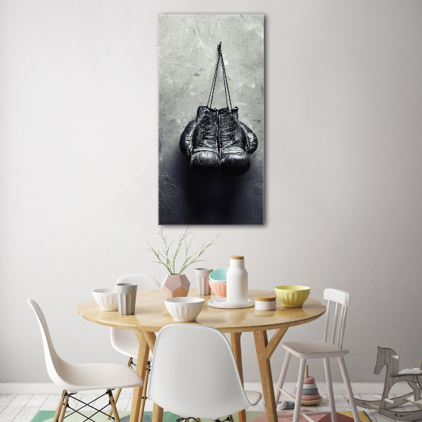 Quadro vetro verticale Guantoni da boxe