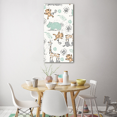 Quadro vetro verticale Animali dell'Africa