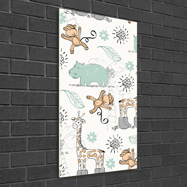 Quadro vetro verticale Animali dell'Africa