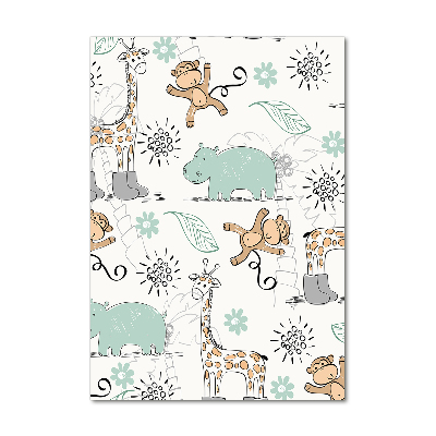 Quadro vetro verticale Animali dell'Africa