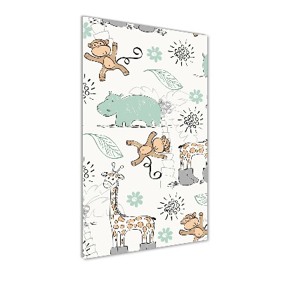 Quadro vetro verticale Animali dell'Africa