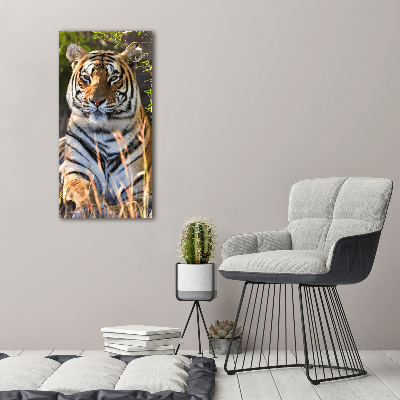 Quadro vetro verticale Tigre