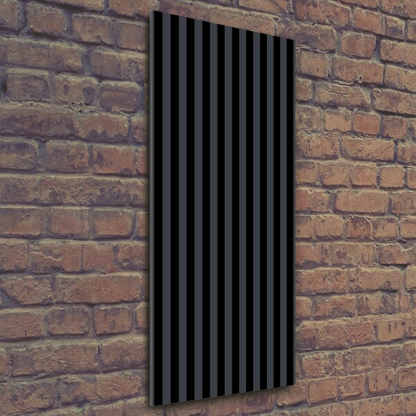 Quadro vetro verticale Strisce nere e grigie