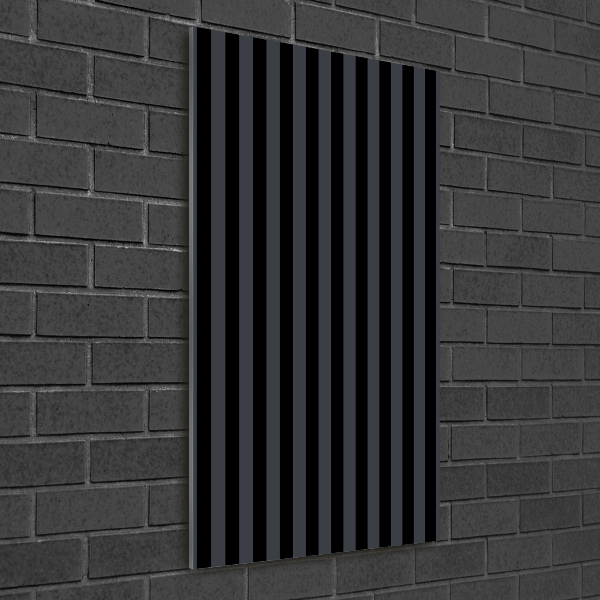 Quadro vetro verticale Strisce nere e grigie