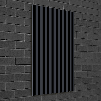 Quadro vetro verticale Strisce nere e grigie