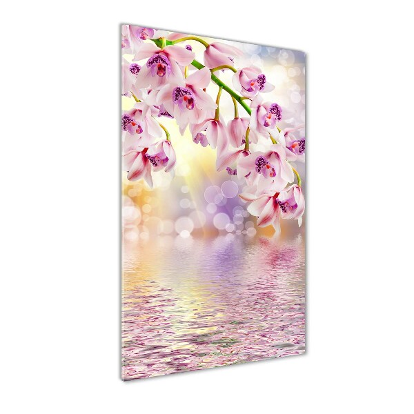 Quadro di vetro verticale Orchidea