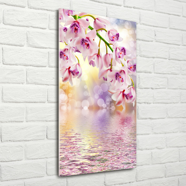 Quadro di vetro verticale Orchidea