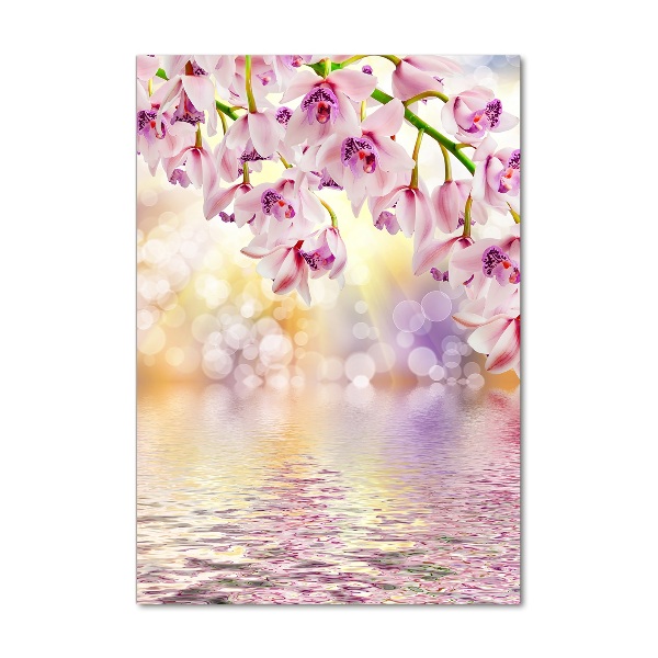 Quadro di vetro verticale Orchidea