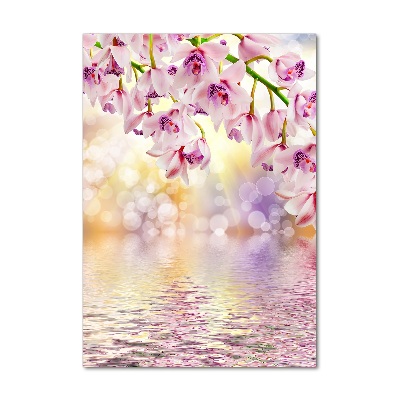 Quadro di vetro verticale Orchidea
