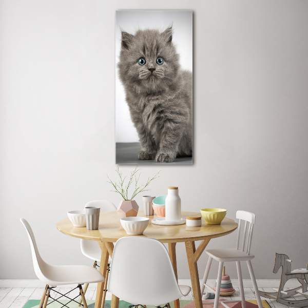 Quadro in vetro verticale Gatto grigio britannico