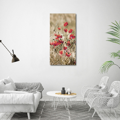Quadro stampa su vetro verticale Fiori selvatici