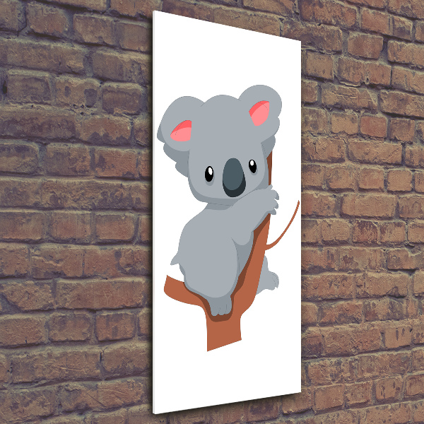 Quadro in vetro verticale Un panda su un albero