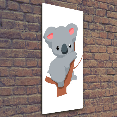 Quadro in vetro verticale Un panda su un albero