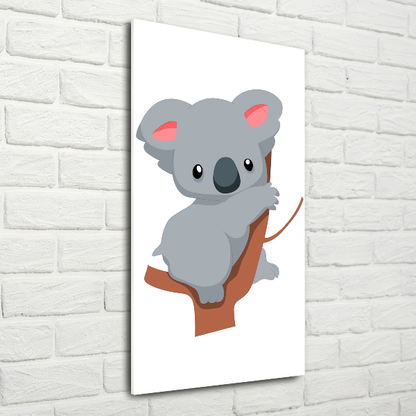 Quadro in vetro verticale Un panda su un albero