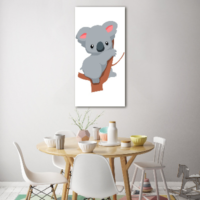 Quadro in vetro verticale Un panda su un albero