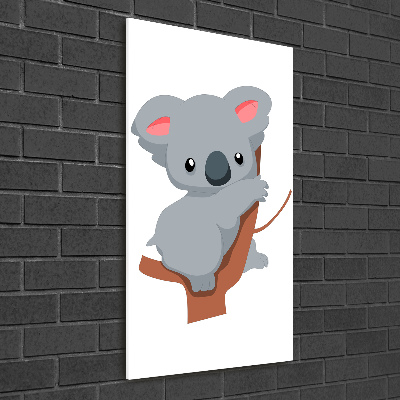 Quadro in vetro verticale Un panda su un albero