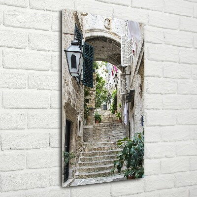 Quadro di vetro verticale Le strade di Dubrovnik
