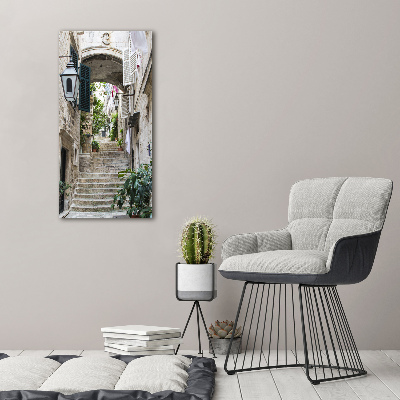 Quadro di vetro verticale Le strade di Dubrovnik