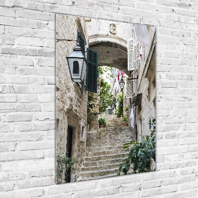 Quadro di vetro verticale Le strade di Dubrovnik