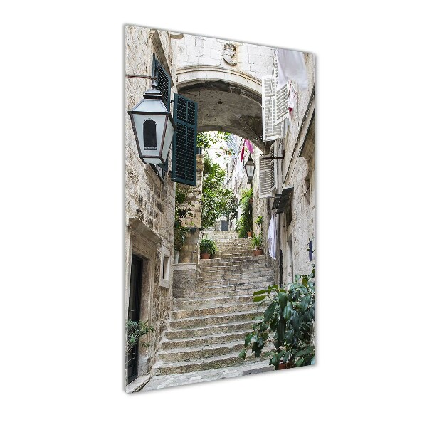 Quadro di vetro verticale Le strade di Dubrovnik