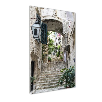 Quadro di vetro verticale Le strade di Dubrovnik