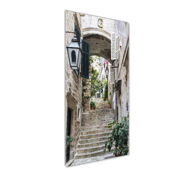 Quadro di vetro verticale Le strade di Dubrovnik