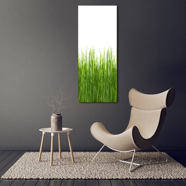 Quadro di vetro verticale Erba verde