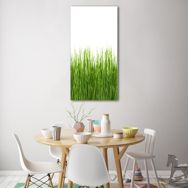 Quadro di vetro verticale Erba verde