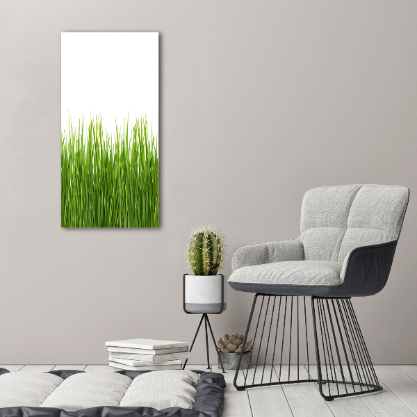 Quadro di vetro verticale Erba verde